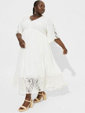 Festi Mixed Lace Washable Gauze
Maxi Dress